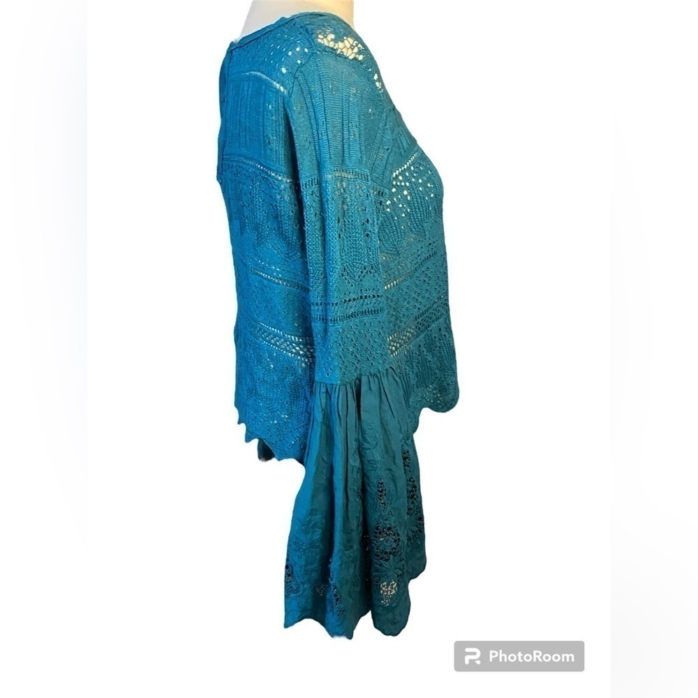 Free People Once Upon a Time turquoise top size s - Picture 5 of 10